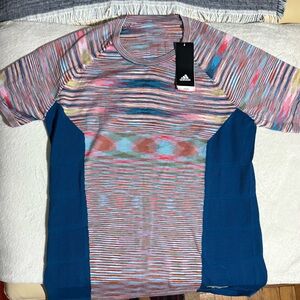 MISSONI x Adidas Women 'Supernova' Knit Space-Dyed Melange T-Shirt Blue